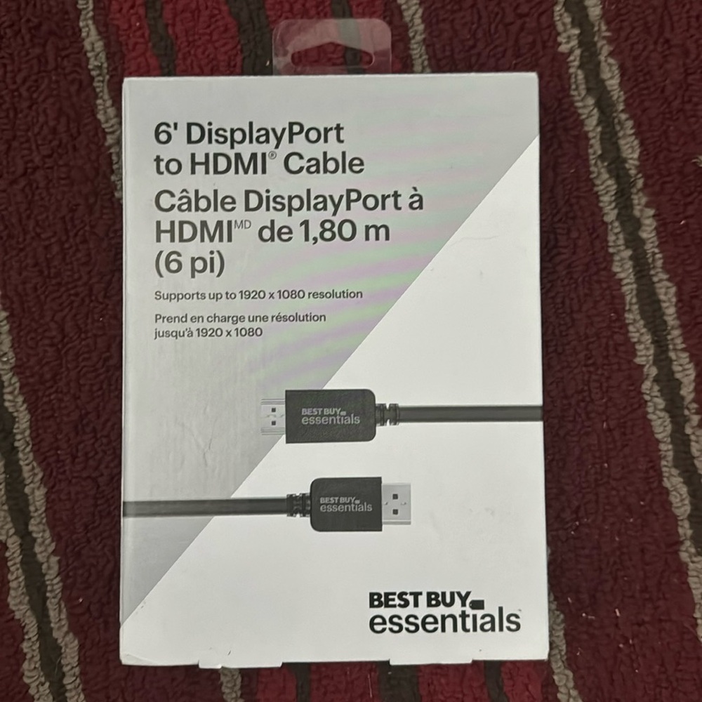 Best Buy Essentials 6' Display Port to HDMI Cable